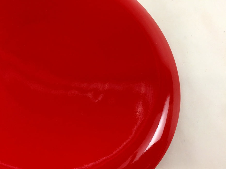 【SALE】紅赤260ウェーブ丸皿　26.5cm　有田焼【訳あり】