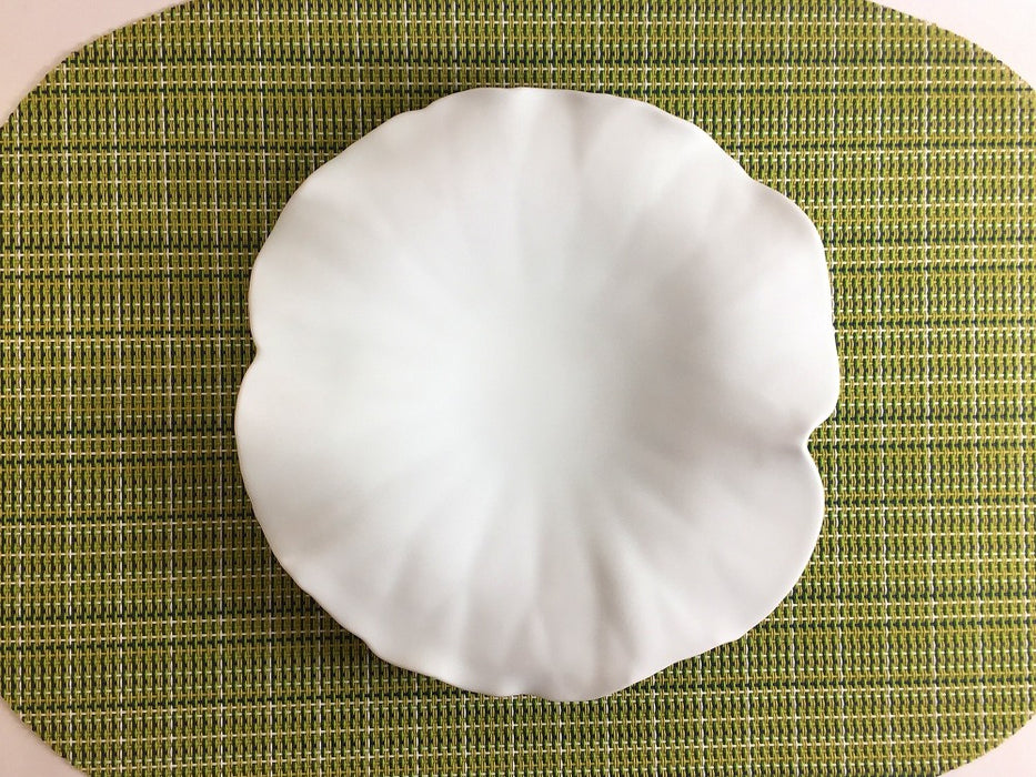 (強化)白磁ブラスト　ロータスプレート(小)　18cm　有田焼(j.R)