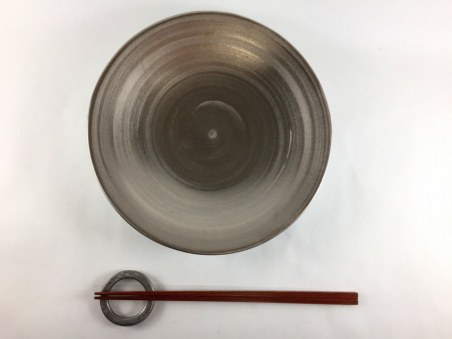 【SALE】21cm反プレート　表銀彩　有田焼【訳あり】