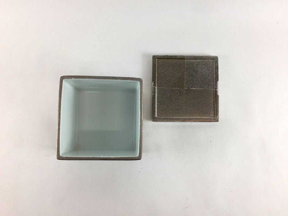 【SALE】70角蓋物　銀市松　11cm　有田焼【訳あり】