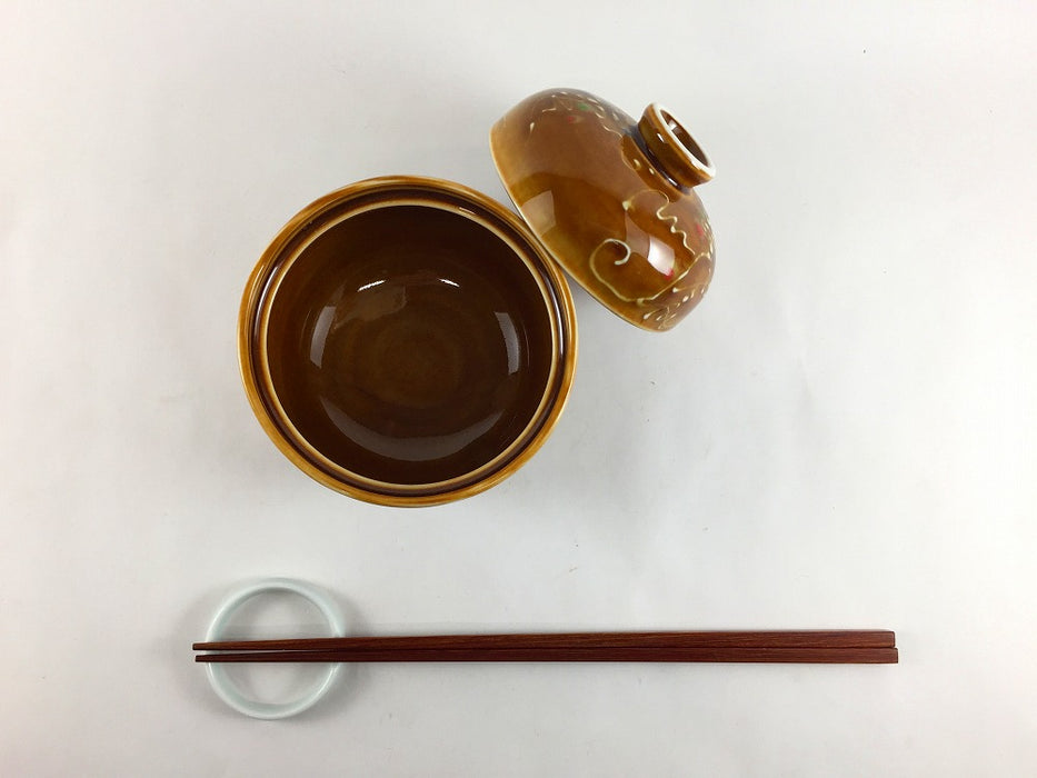 【SALE】90壷蓋物　飴ツル花　9cm　有田焼【訳あり】