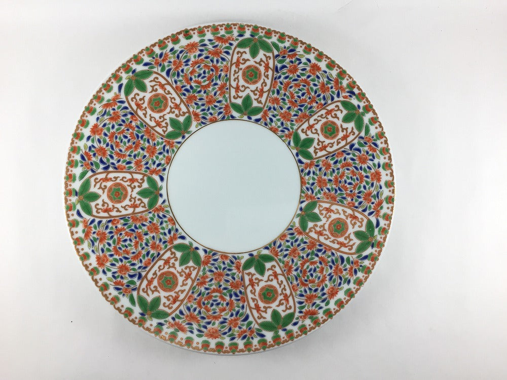 錦色絵唐草内白 9寸丸一文字皿 27.5cm 有田焼(j.R) — 佐賀有田