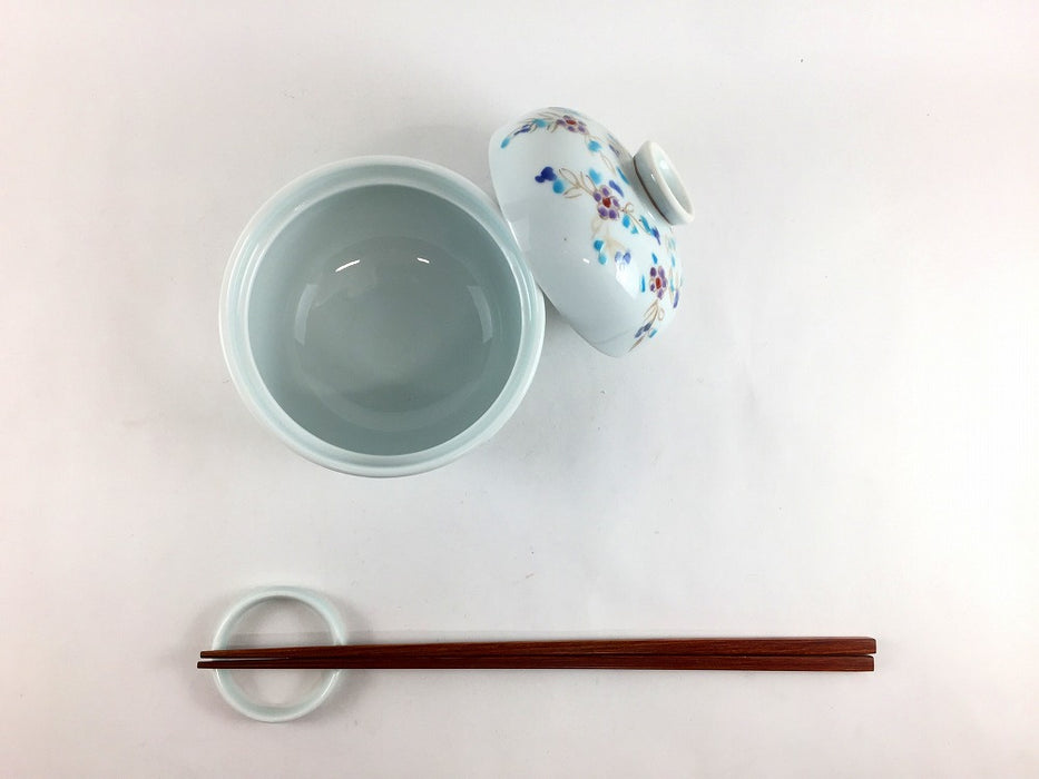 【SALE】90壷蓋物　青小花　9cm　有田焼【訳あり】