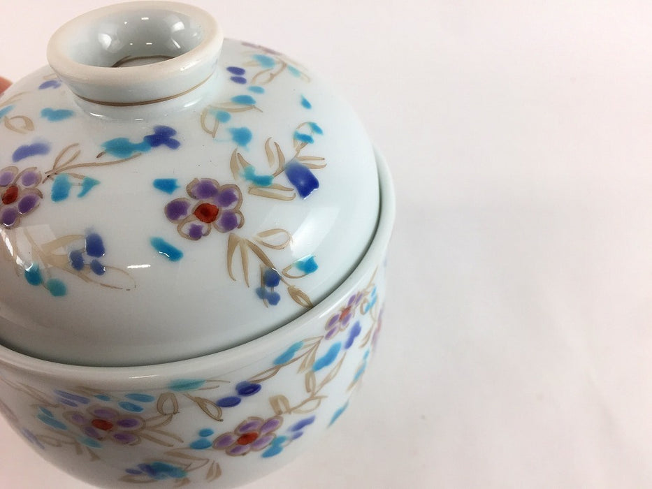 【SALE】90壷蓋物　青小花　9cm　有田焼【訳あり】