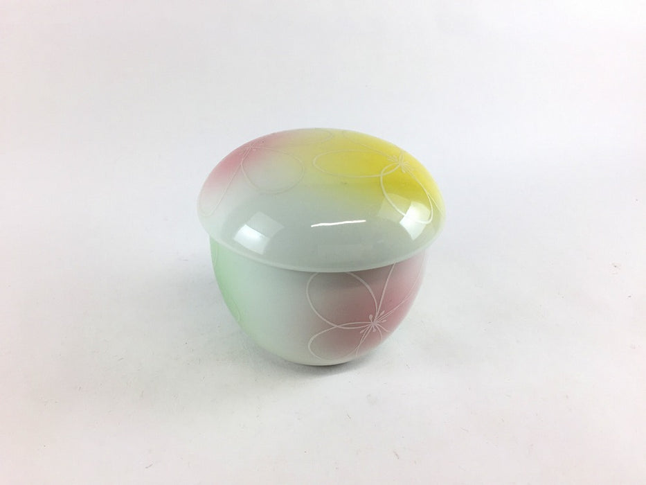 【SALE】80丸蒸し　(3色吹フラワー)　8cm　有田焼【訳あり】