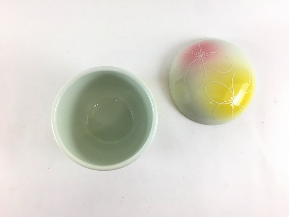 【SALE】80丸蒸し　(3色吹フラワー)　8cm　有田焼【訳あり】