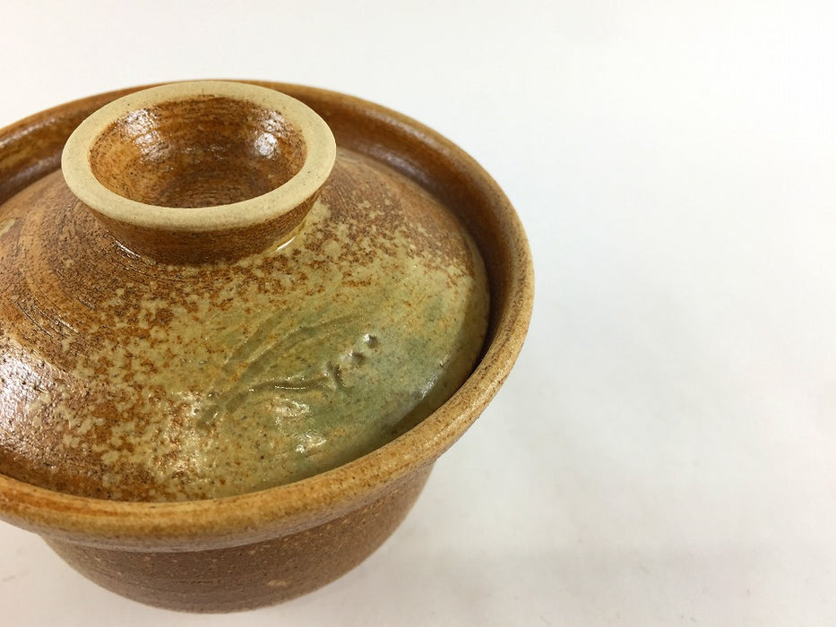 【SALE】9cm小蓋物　織部吹笹　8cm　有田焼【訳あり】