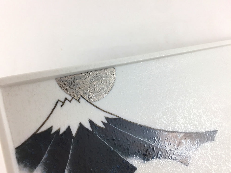 【SALE】25.5cm高長皿　銀墨富士　有田焼【訳あり】