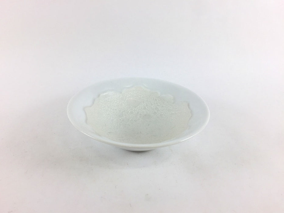 【SALE】白マット白泡雲銀　稜線彫3寸小付　10cm　有田焼【訳あり】