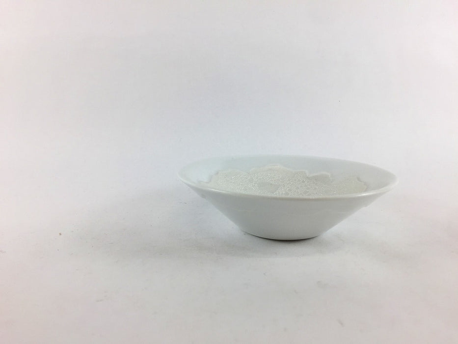 【SALE】白マット白泡雲銀　稜線彫3寸小付　10cm　有田焼【訳あり】