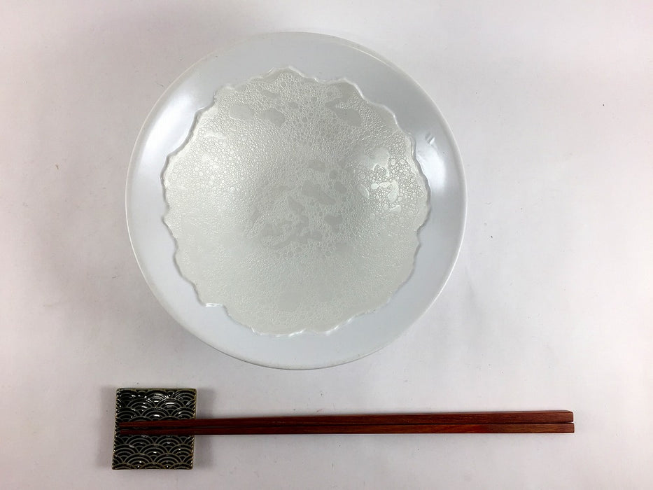 【SALE】白マット白泡雲銀　稜線彫5.5寸小丼　16cm　有田焼【訳あり】