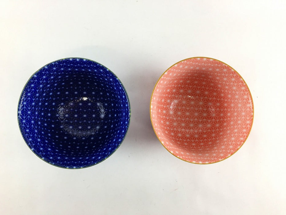 【SALE】煎茶　(ブルー/レッド)　麻の葉　9cm　美濃焼【訳あり】