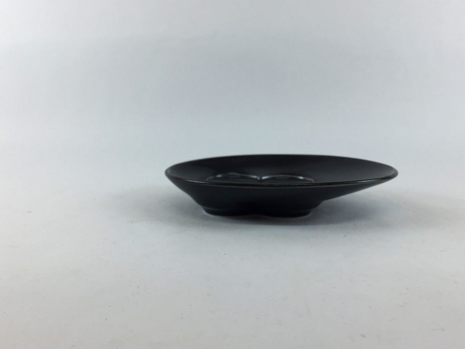 【SALE】小判クローバ小皿　黒　12cm　有田焼【訳あり】