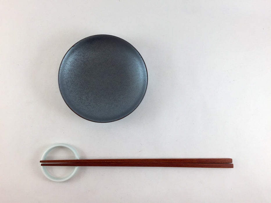 【SALE】11cmアール小皿　黒結晶　10.5cm　波佐見焼【訳あり】