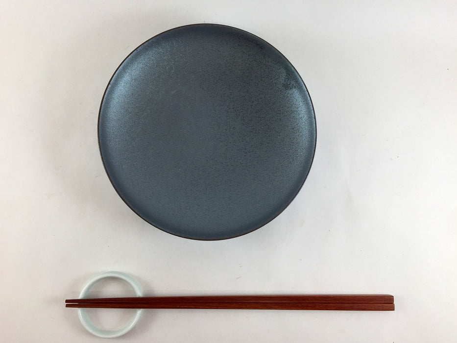 【SALE】15cmアール小皿　黒結晶　15cm　波佐見焼【訳あり】