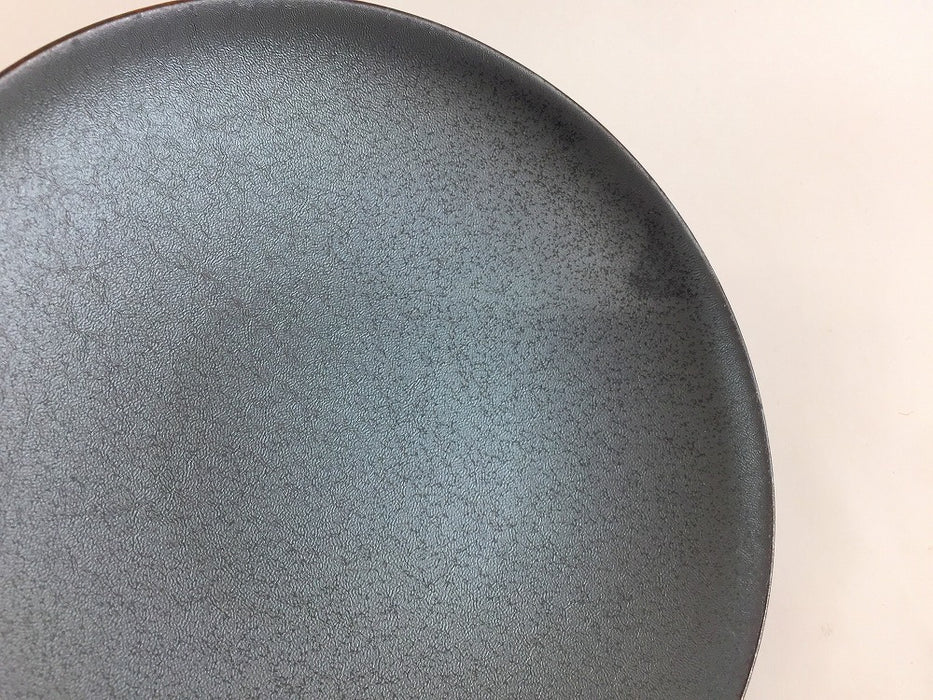 【SALE】15cmアール小皿　黒結晶　15cm　波佐見焼【訳あり】