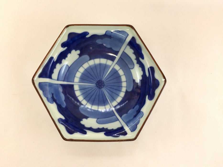傘絵　六角小鉢　16cm　有田焼(j.R)