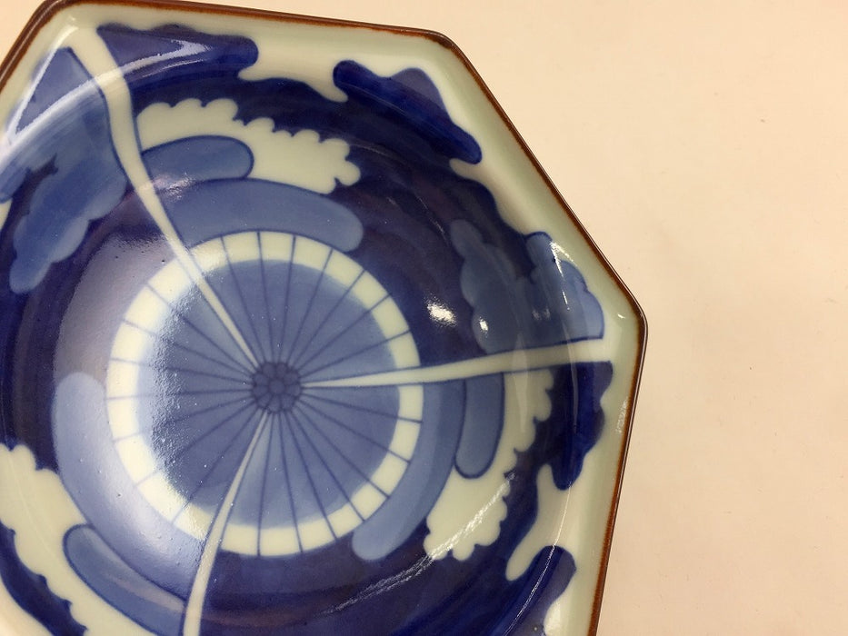 傘絵　六角小鉢　16cm　有田焼(j.R)