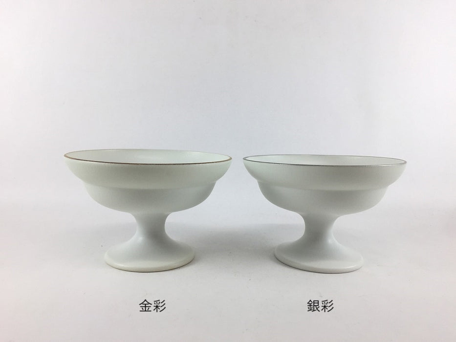 丸高台中付　練白(金彩/銀彩)　10cm　有田焼(j.R)