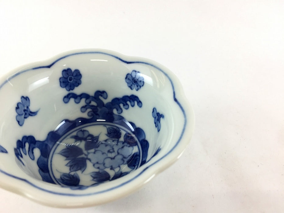 波牡丹　六方花小付　9cm　波佐見焼(j.R)