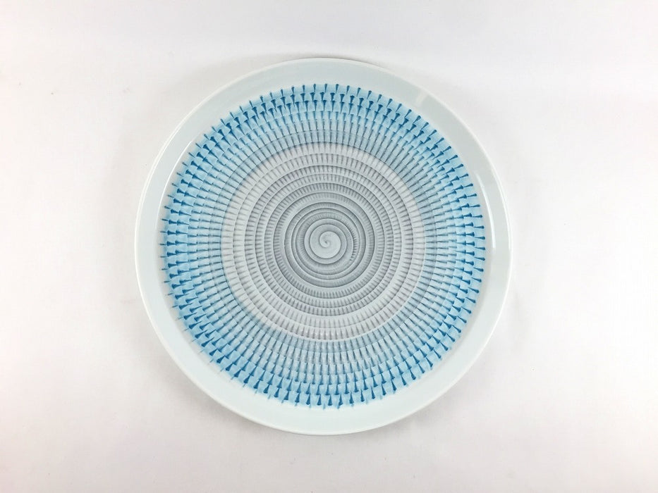 【皿/プレート/中皿】色染流し21cm丸プレート　(赤/青/グリーン/パープル/トルコブルー) 　波佐見焼(j.R)