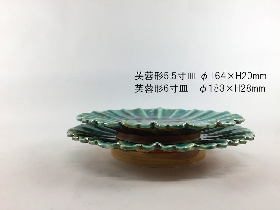 辰砂流し　芙蓉形5.5寸皿　16.5cm　有田焼(j.R)