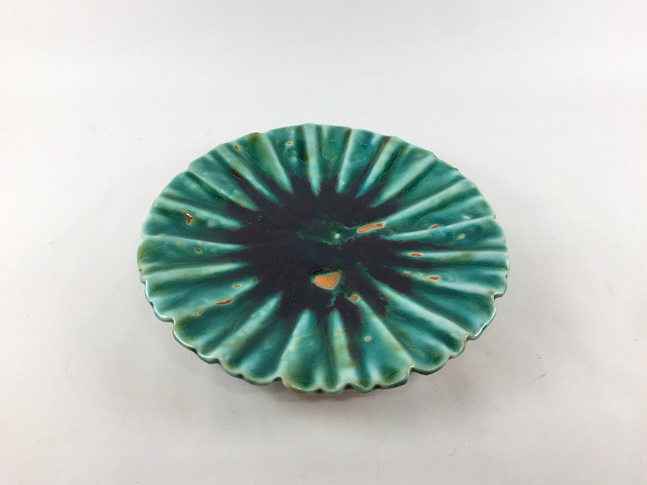 辰砂流し　芙蓉形5.5寸皿　16.5cm　有田焼(j.R)