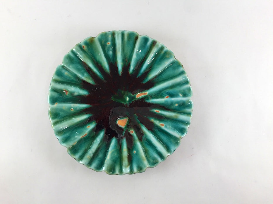 辰砂流し　芙蓉形5.5寸皿　16.5cm　有田焼(j.R)