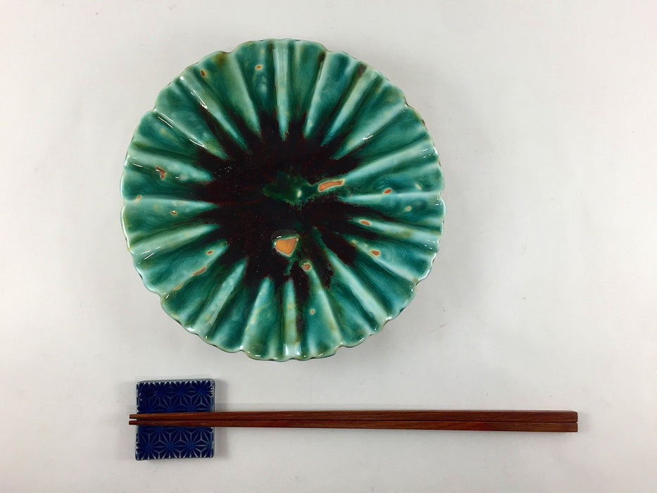 辰砂流し　芙蓉形5.5寸皿　16.5cm　有田焼(j.R)