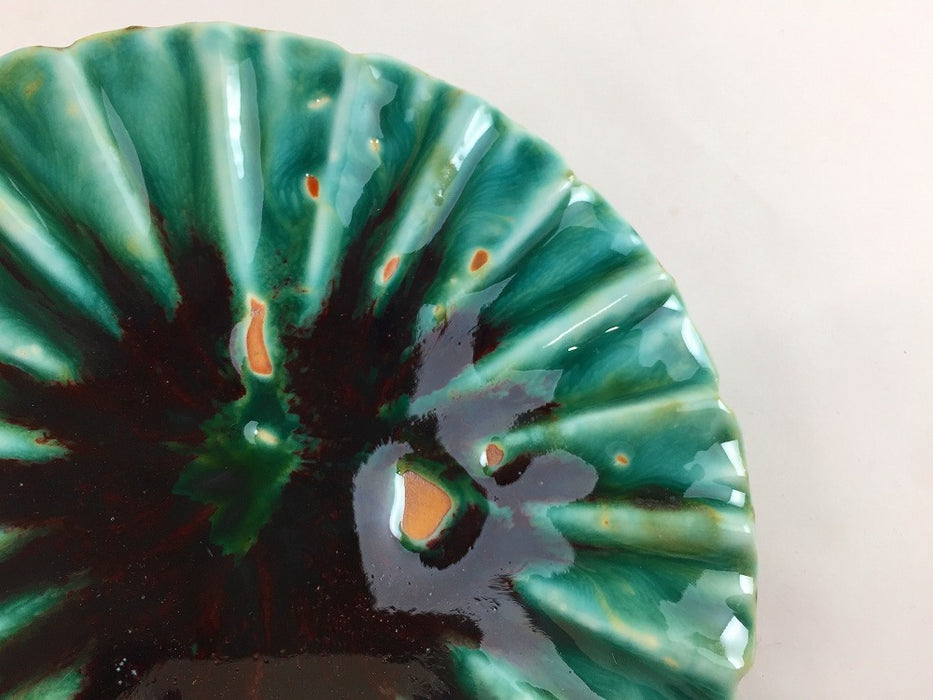 辰砂流し　芙蓉形5.5寸皿　16.5cm　有田焼(j.R)