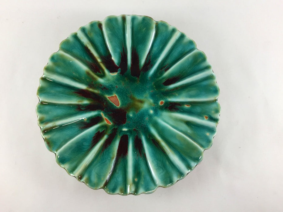 辰砂流し　芙蓉形6寸皿　18cm　有田焼(j.R)