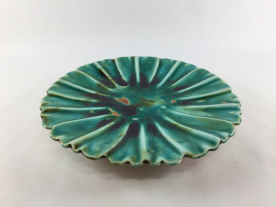 辰砂流し　芙蓉形6寸皿　18cm　有田焼(j.R)