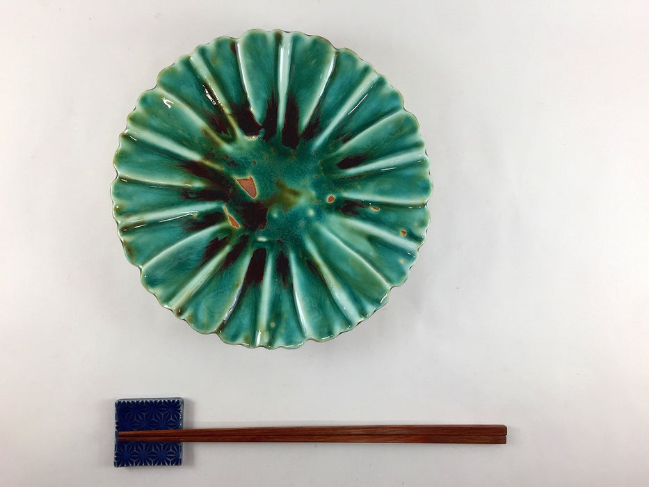 辰砂流し　芙蓉形6寸皿　18cm　有田焼(j.R)