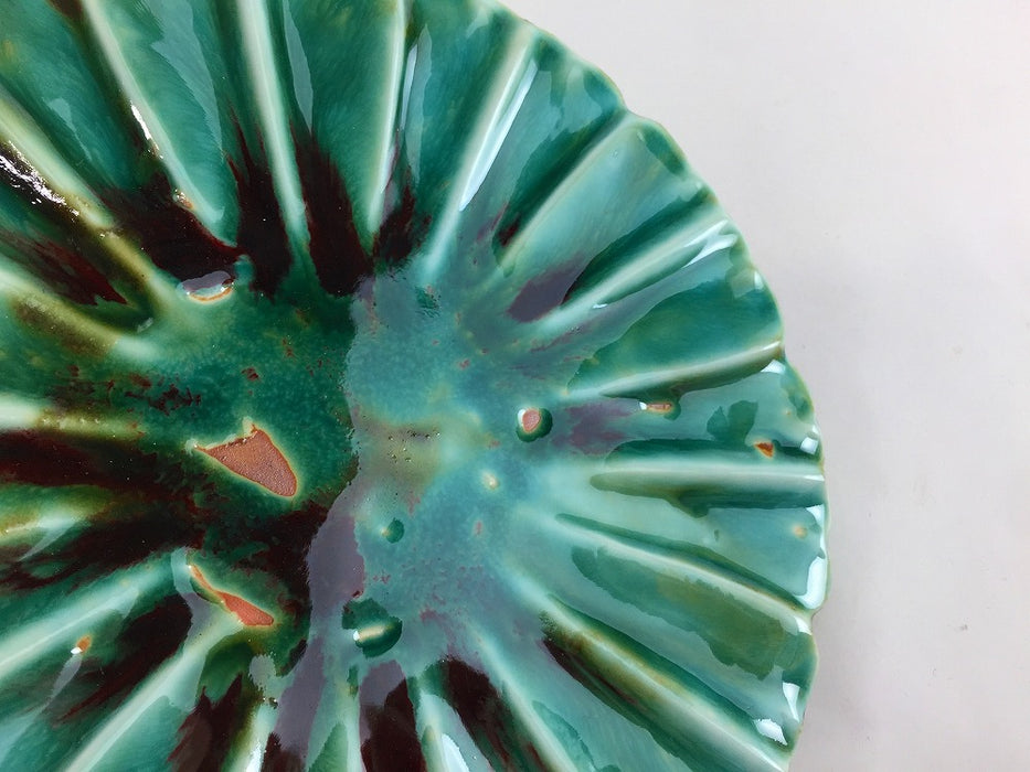 辰砂流し　芙蓉形6寸皿　18cm　有田焼(j.R)