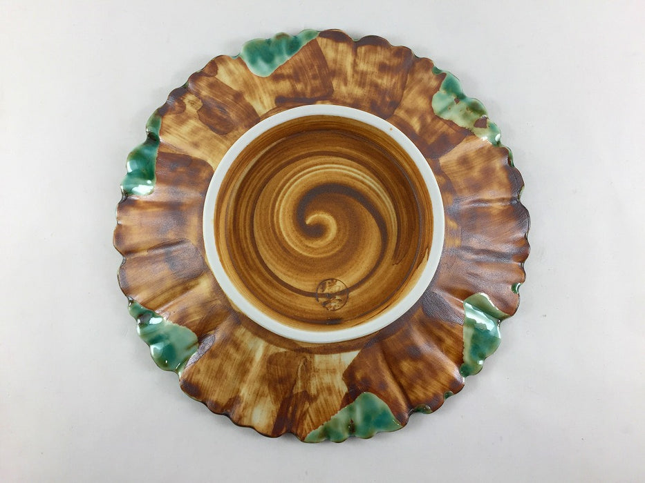 辰砂流し　芙蓉形6寸皿　18cm　有田焼(j.R)