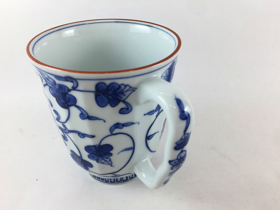 マグカップ　京唐草櫛目　(青/赤)　400cc　波佐見焼(j.R)