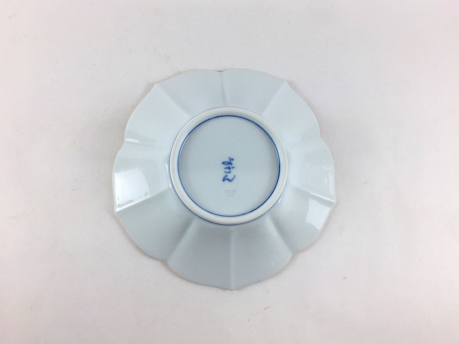 桔梗型銘々皿　染錦(草花石畳文/雲錦手)　13cm　吉田焼(肥前有田焼)　(j.R)