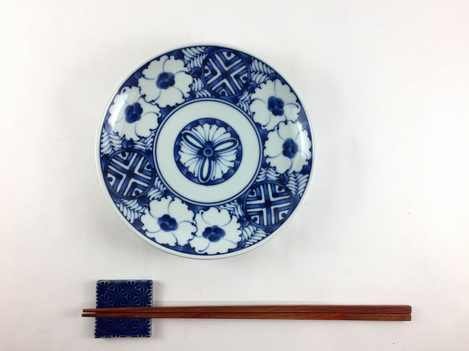 青黛花文　5寸旨味皿　15.5cm　波佐見焼(j.R)