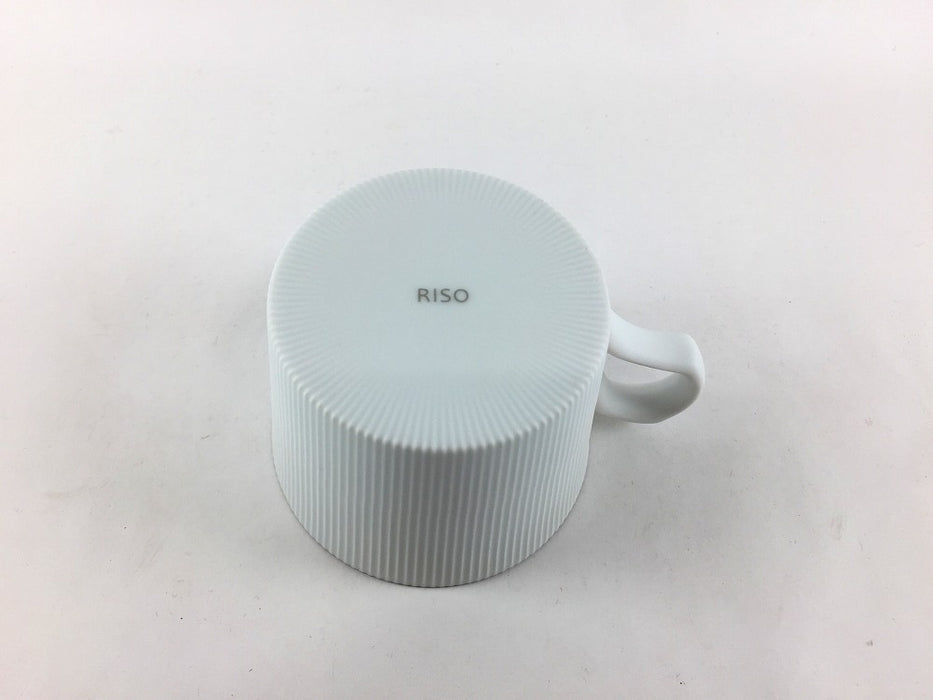 渕錆白磁ブラスト　鎬コーヒーカップ&ソーサー　200cc　有田焼(j.R)