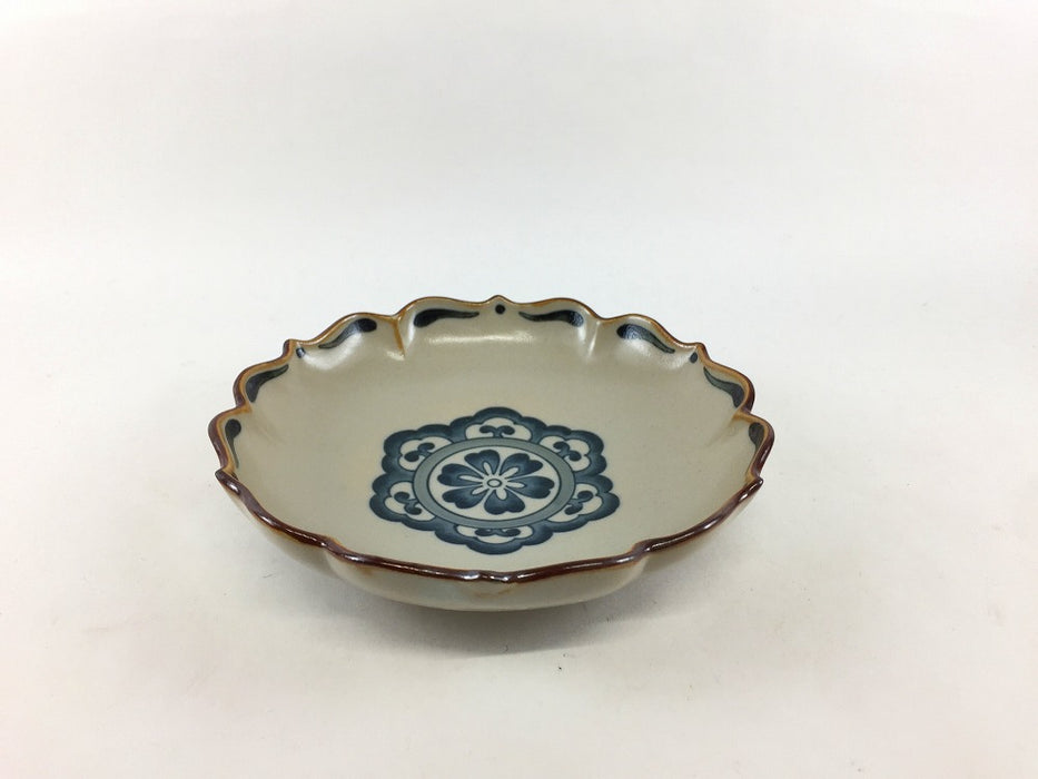 古染花弁紋　桔梗渕4寸皿　13cm　有田焼(j.R)