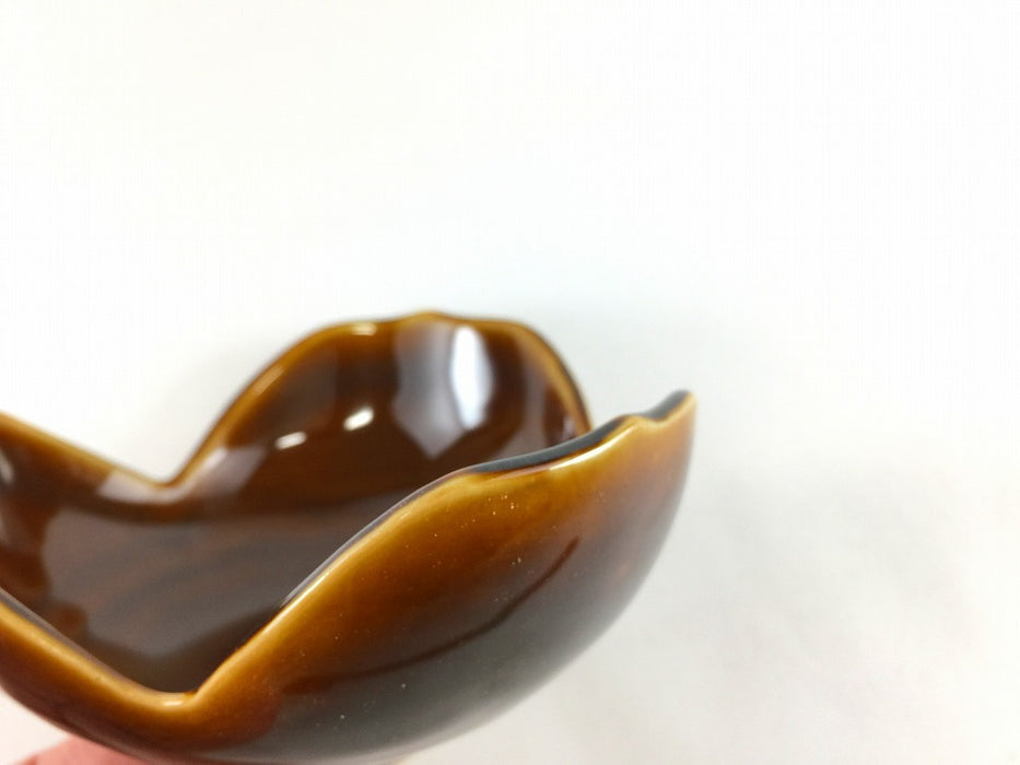 アメ釉　割山椒　12cm　有田焼　(j.R)