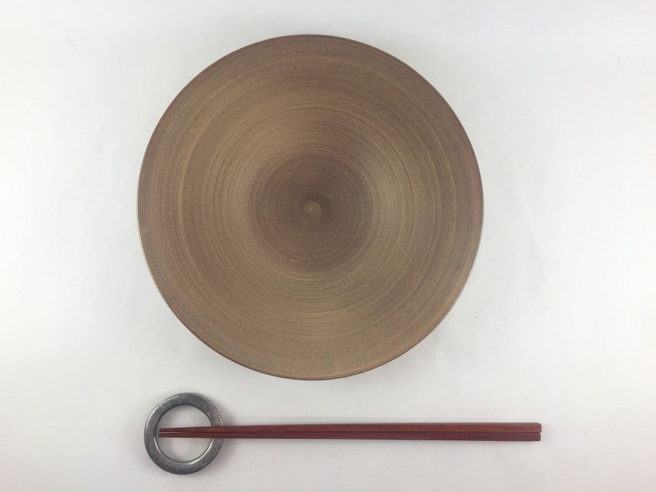 紫素雲母金渦　20cm平皿　金　有田焼(j.R)