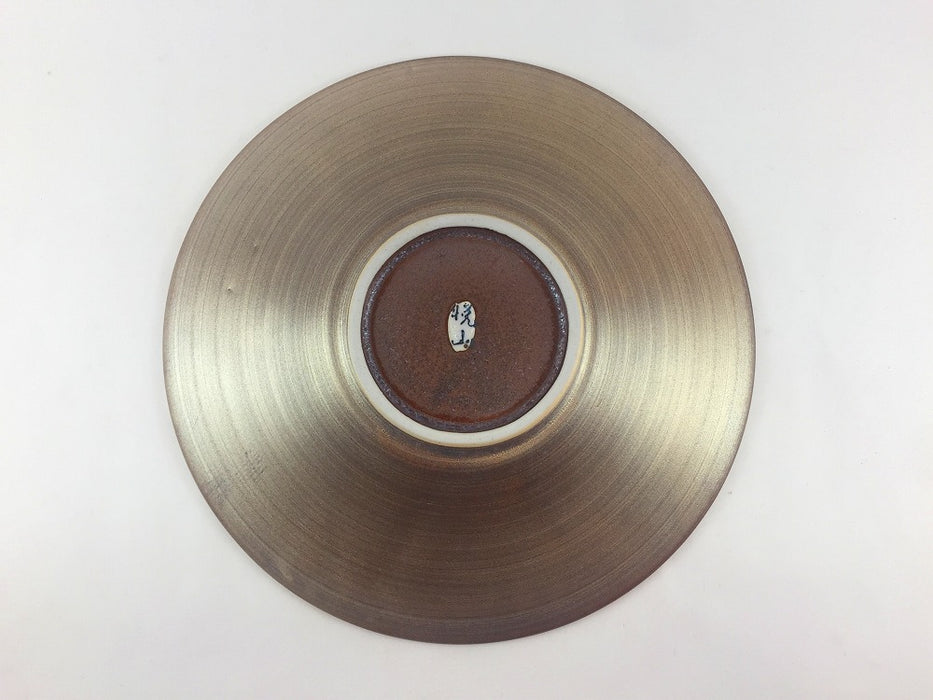 紫素雲母金渦　20cm平皿　金　有田焼(j.R)