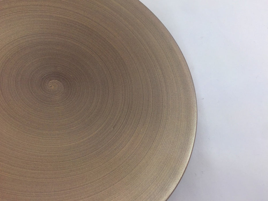 紫素雲母金渦　20cm平皿　金　有田焼(j.R)