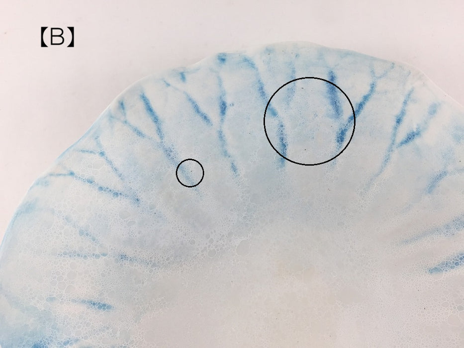 【SALE】(強化)Blue Moon　ロータスプレート(渕青)　(A/B)　25cm　有田焼【訳あり】