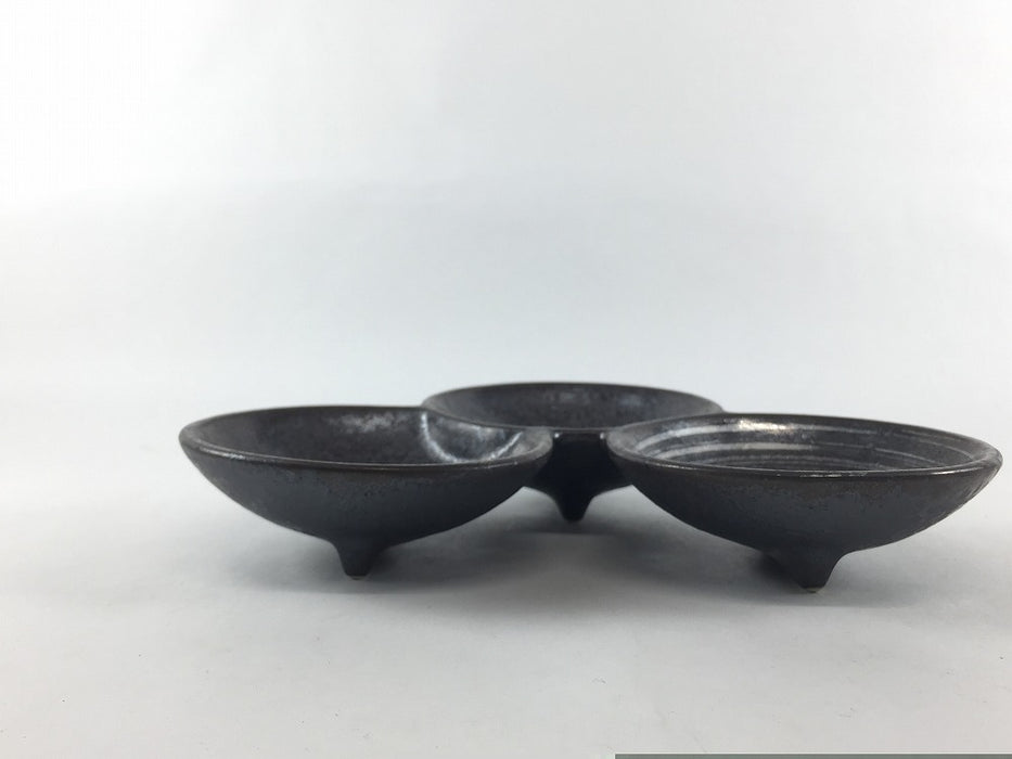 三品小皿　黒鉄1銀かすり　18cm　有田焼