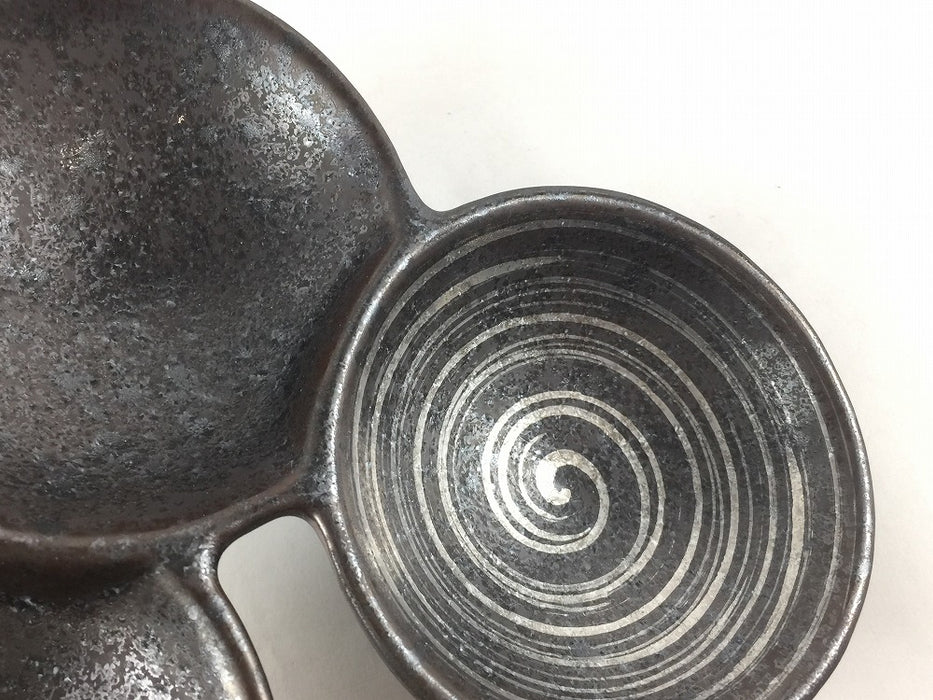 三品小皿　黒鉄1銀かすり　18cm　有田焼