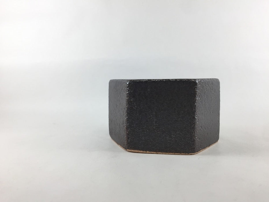 【SALE】11cm六角石焼　茶黒　有田焼【訳あり】【直火対応】