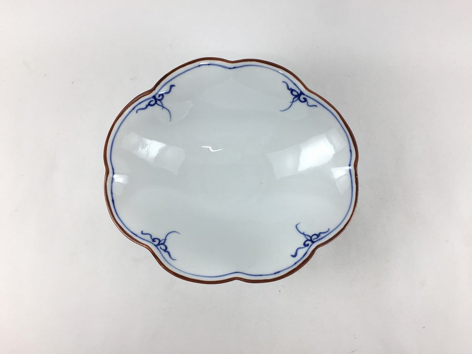 【SALE】瓔珞(青)　菊型楕円皿(A/B/C)　15cm　波佐見焼【訳あり】