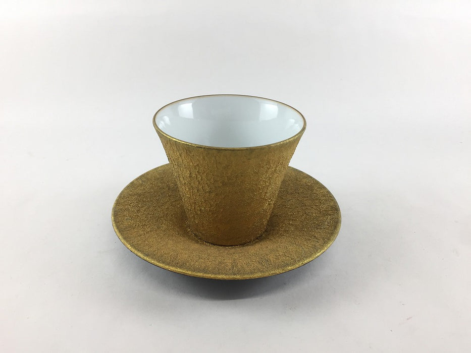 【SALE】110ccカップソーサー　金結晶　7.5cm　有田焼【訳あり】